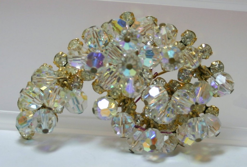 Front view of Clear Chatons Only Brooch