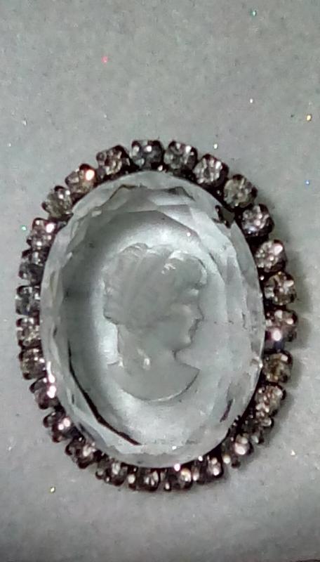 Front view of Clear Chatons Only Brooch