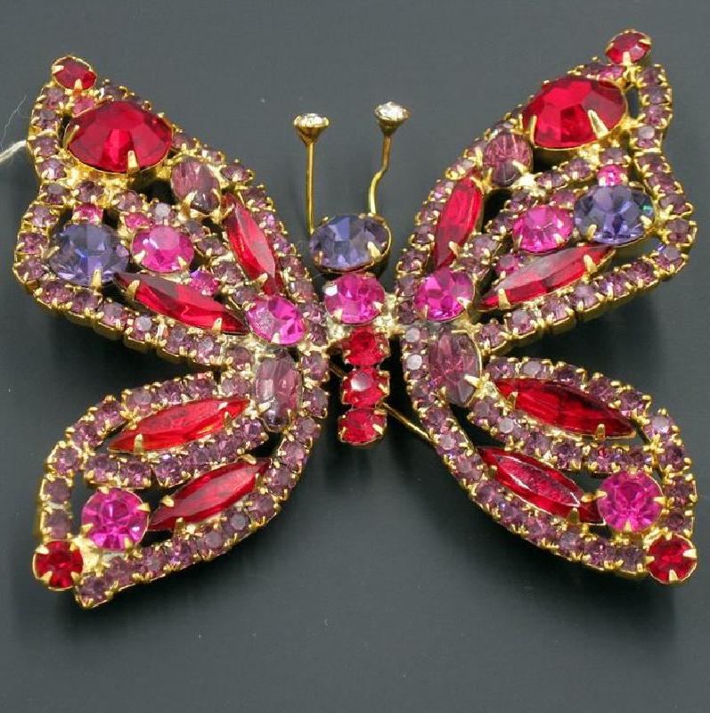 Front view of Pastel Navettes Brooch