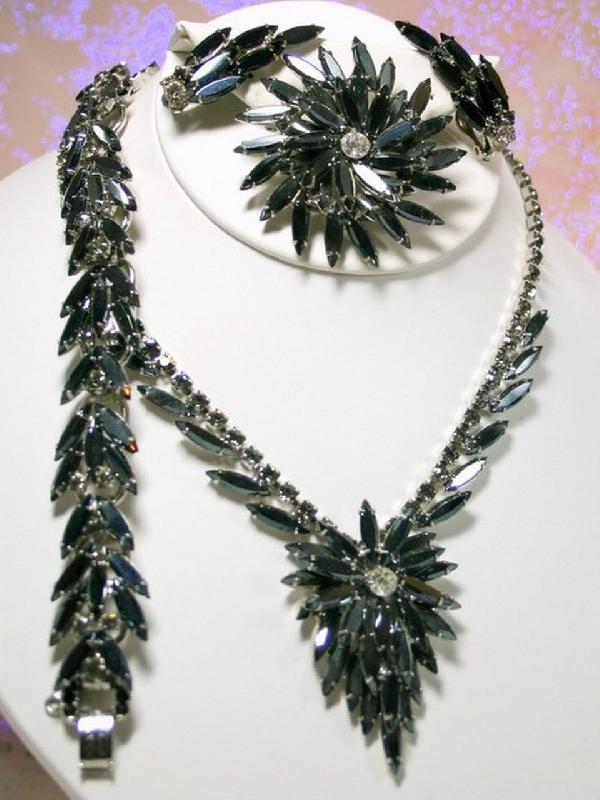 Front view of Hematite Navettes Necklace