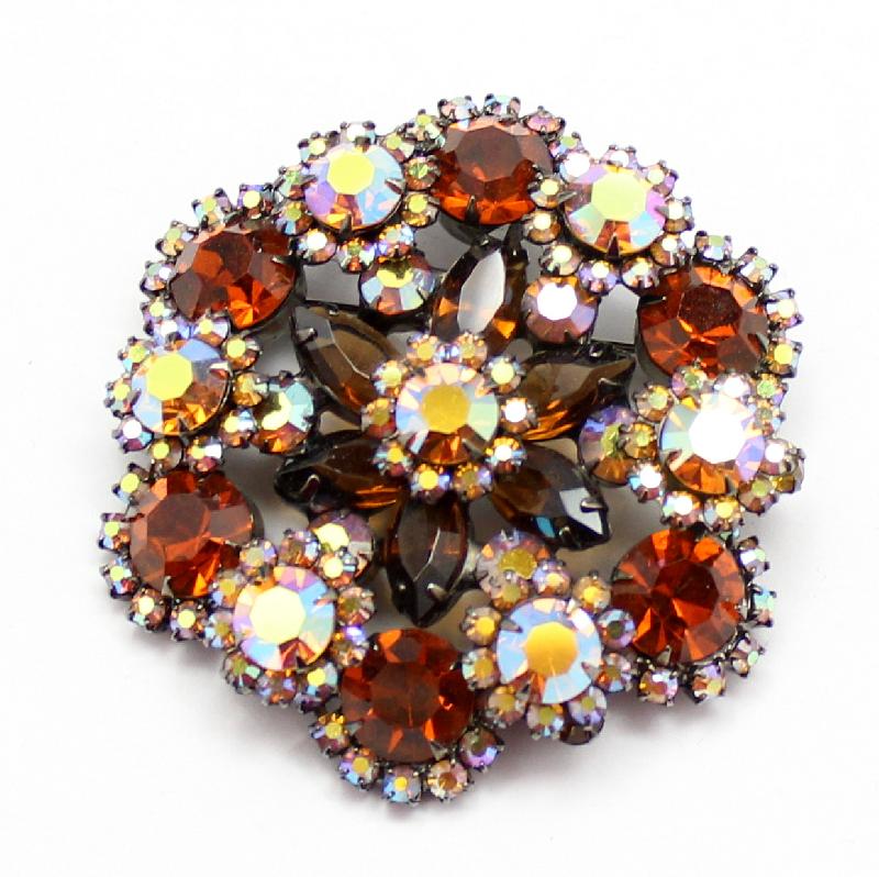 Front view of Topaz Navettes Brooch