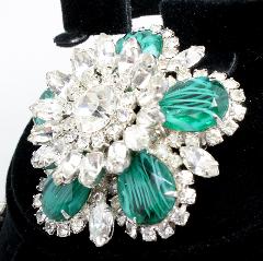 Green Pear Striped Pin Pendant