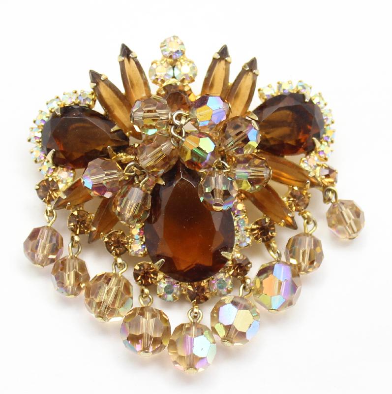 Front view of Topaz Pear Pin Pendant