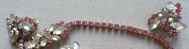 Front view of Pink Navettes Frosted Earrings Clip