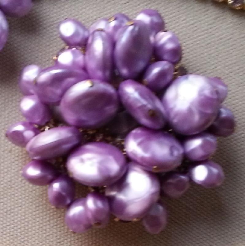 Front view of Purple (cardinal) Chatons Only Givre Brooch