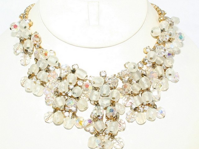 Front view of Clear Chatons Only Necklace