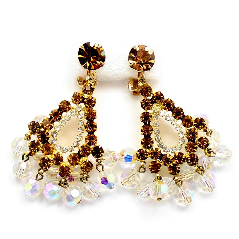 Front view of Topaz Chatons Only Earrings Clip