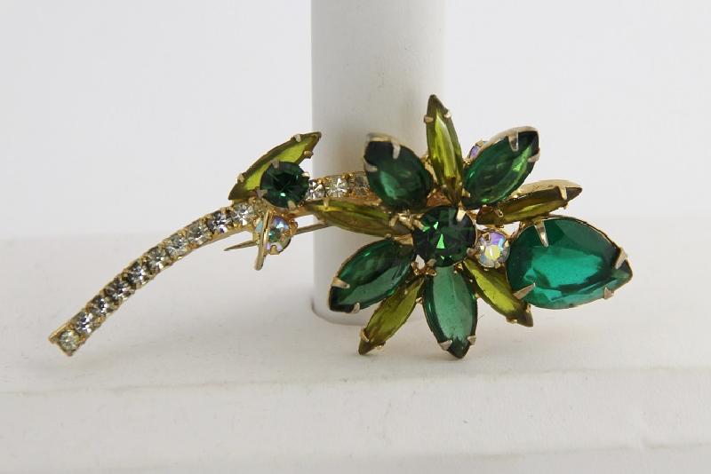 Front view of Green Pear Brooch