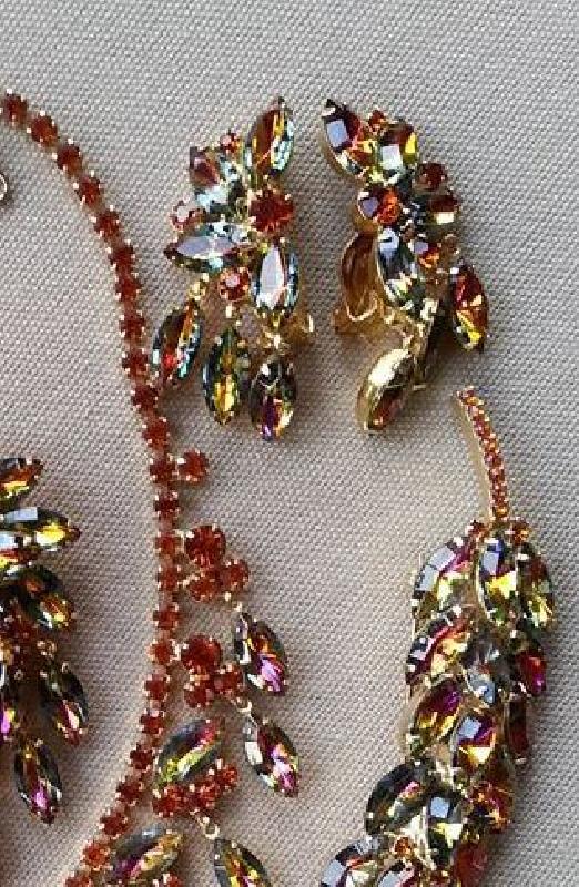 Front view of Topaz Navettes Multi-Color/Shaded Earrings Clip