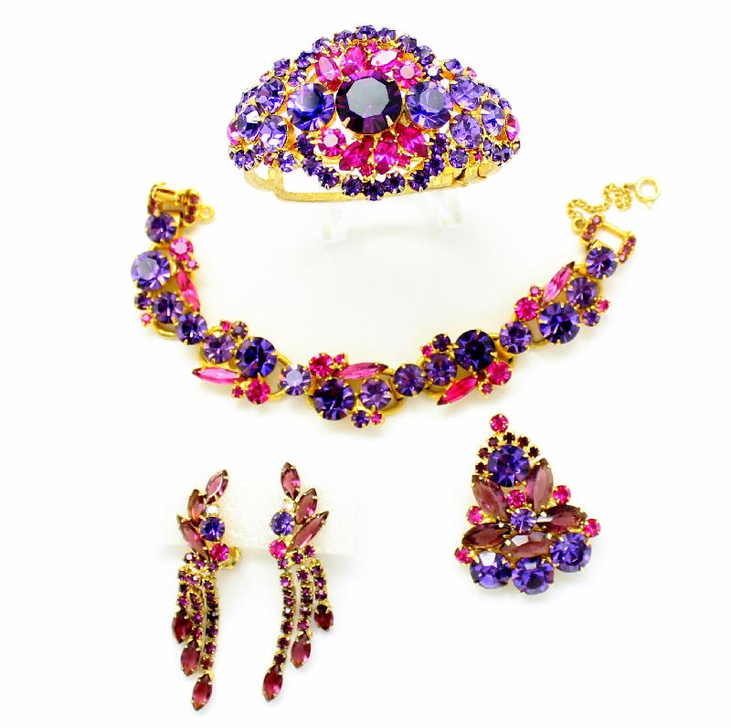 Front view of Purple (cardinal) Navettes Pin Pendant
