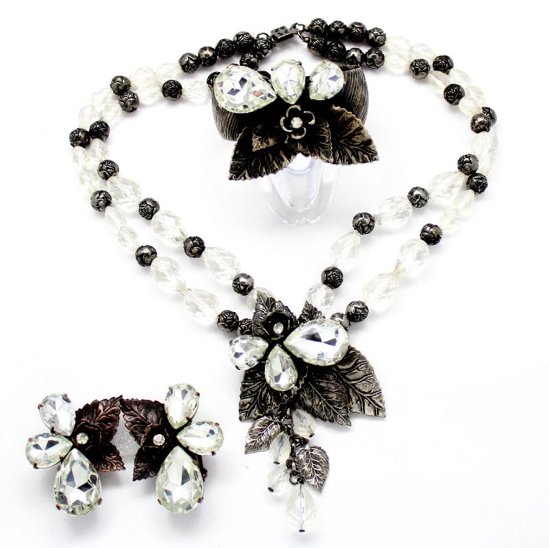 Front view of Clear Pear Earrings Clip
