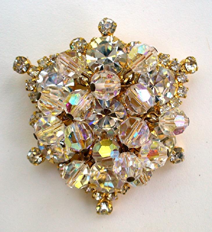 Front view of Clear Chatons Only Brooch