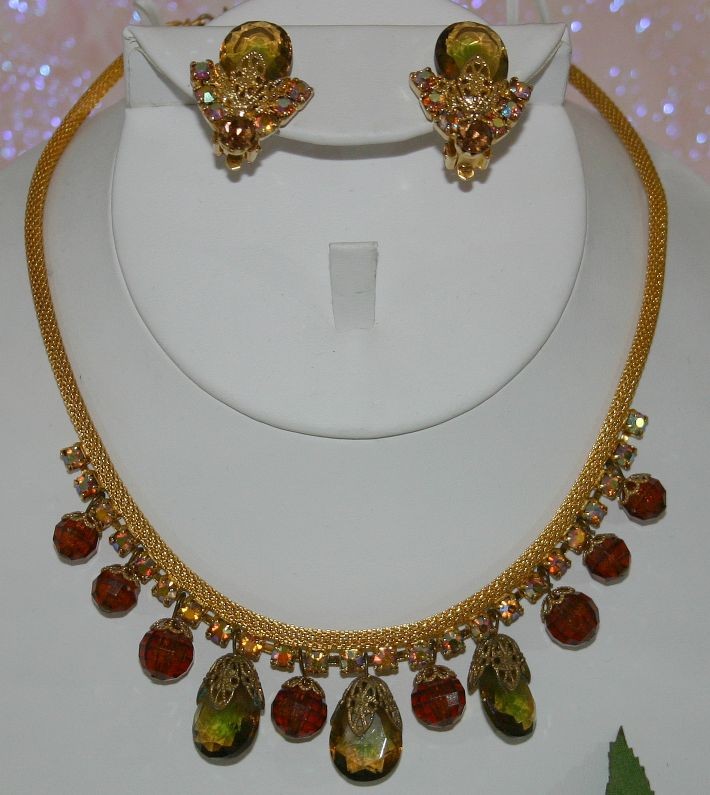 Front view of Topaz Pear Earrings Clip