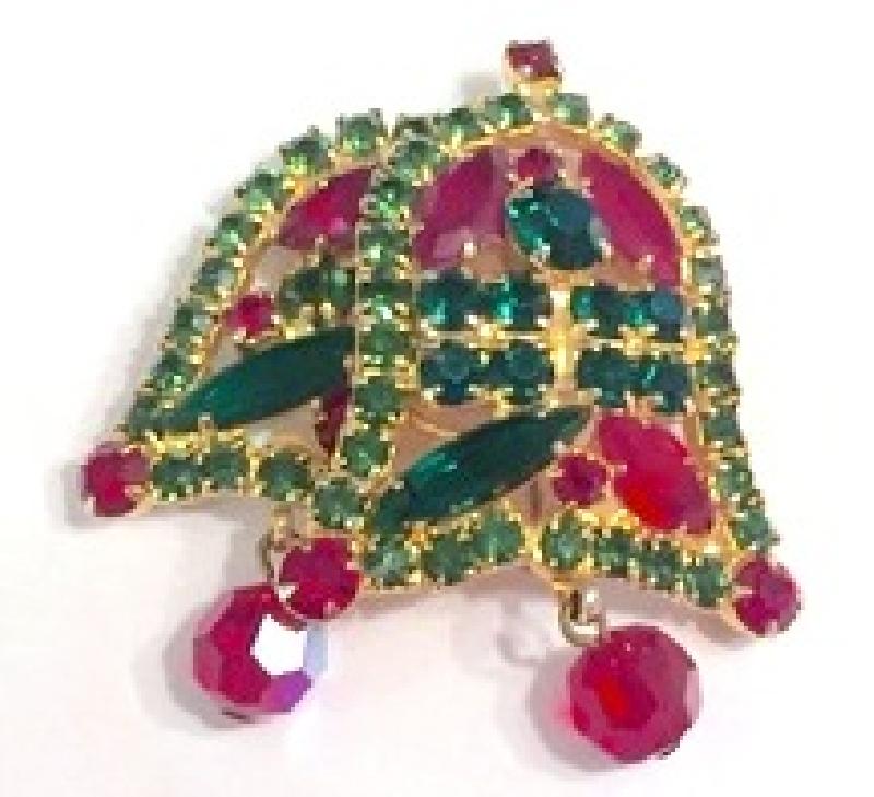 Front view of Multiple Colors Navettes Brooch