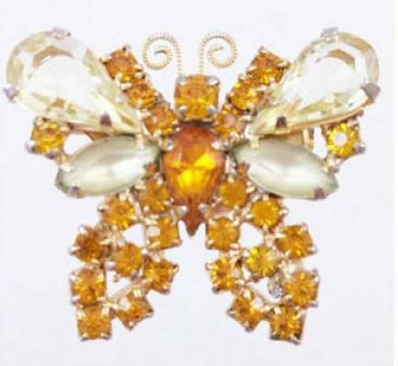 Front view of Topaz Pear Brooch