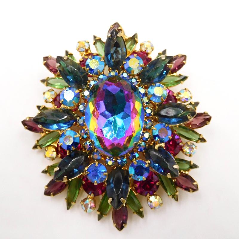 Front view of Multiple Colors Navettes Multi-Color/Shaded Pin Pendant