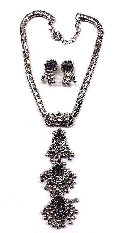 Front view of Clear Oval Molded/Cut Necklace