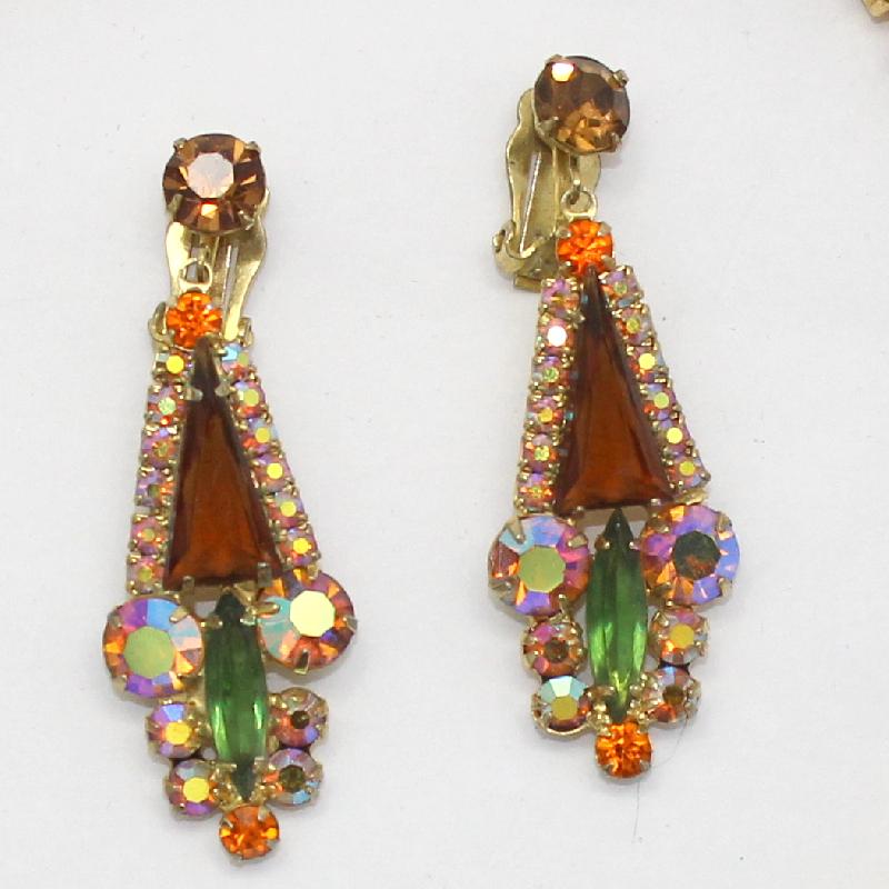 Front view of Topaz Triangle Earrings Clip