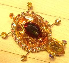 Topaz Navettes Multi-Color/Shaded Brooch