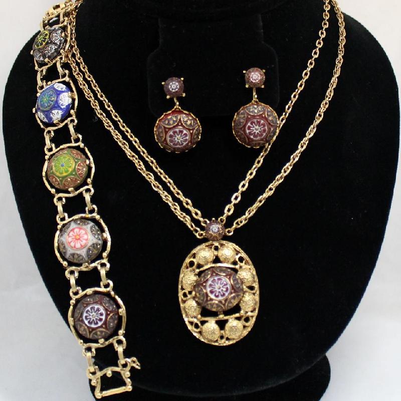 Front view of Multiple Colors Cabochons Molded/Cut Bracelet Flat Fold Over
