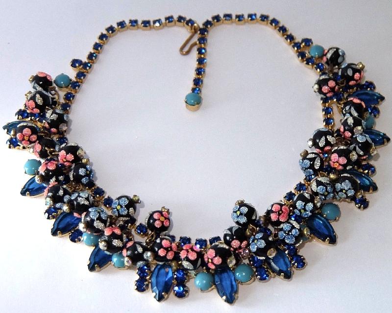 Front view of Blue Navettes Necklace