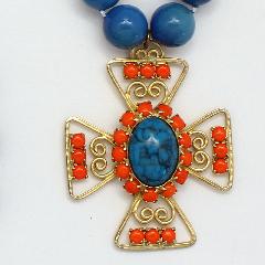 Turquoise Cabochons Spotted Pendant