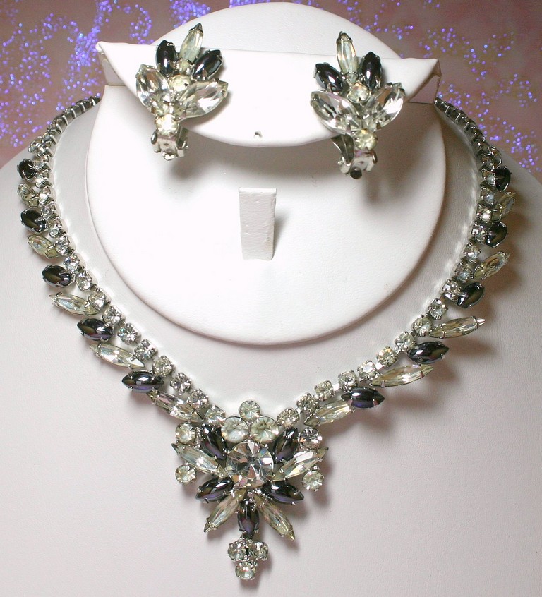 Front view of Hematite Navettes Necklace