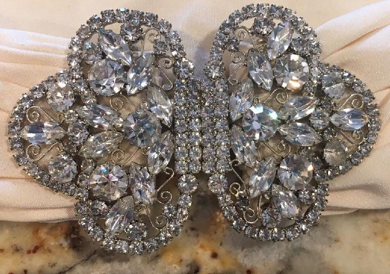 Front view of Clear Navettes Belt Buckle