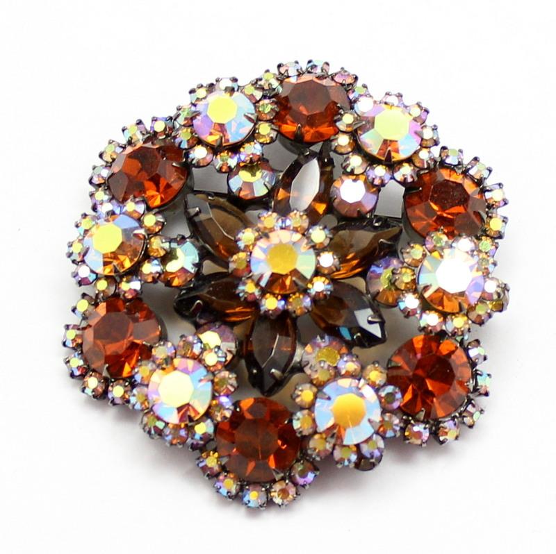 Front view of Topaz Navettes Brooch