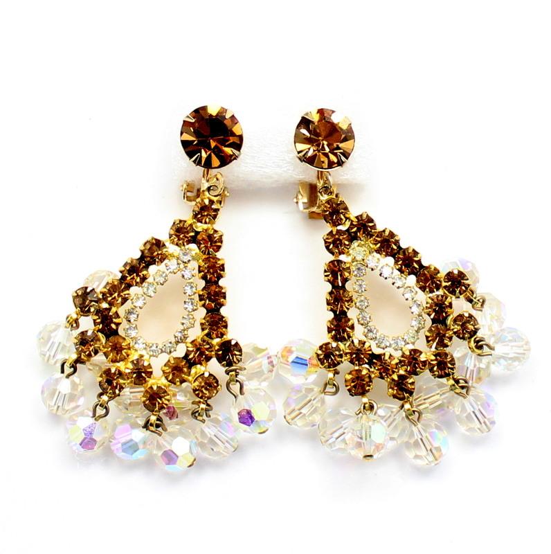 Front view of Topaz Chatons Only Earrings Clip