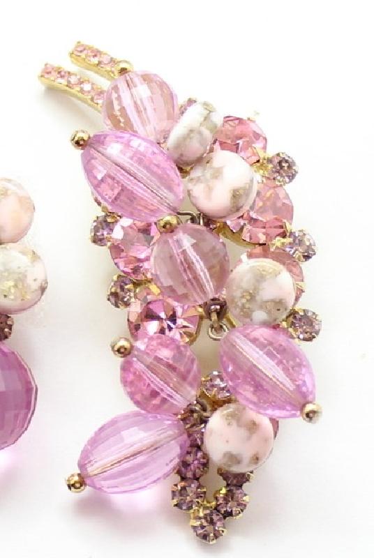 Front view of Pink Chatons Only Brooch