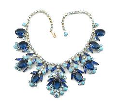 Blue Oval Spotted Necklace