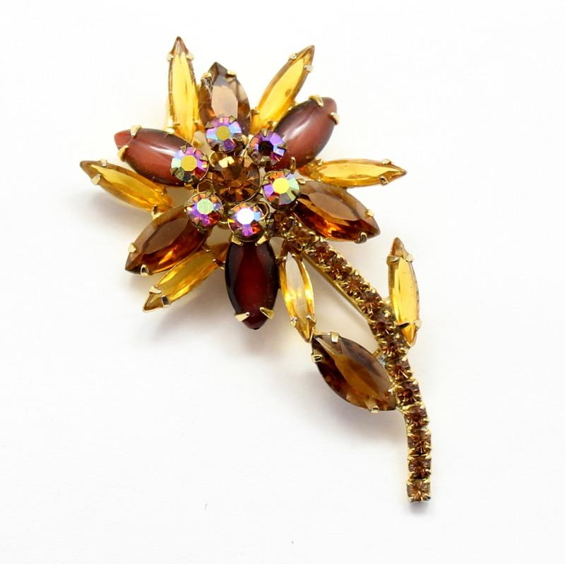 Front view of Topaz Cabochons Brooch