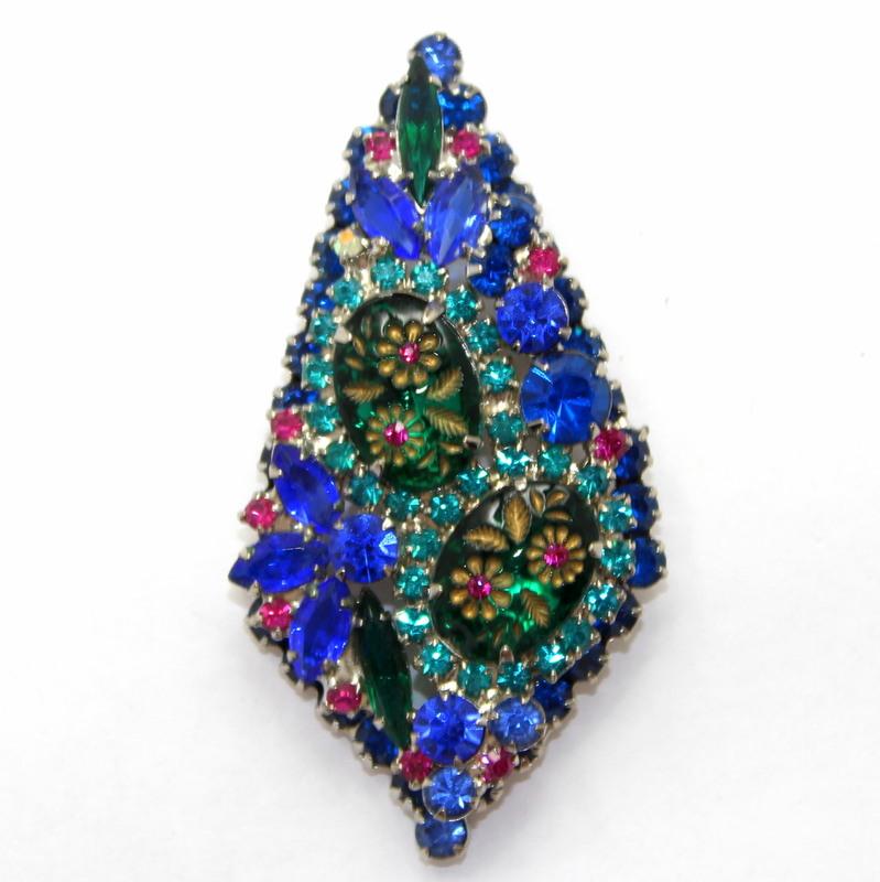 Front view of Multiple Colors Navettes Molded/Cut Pin Pendant