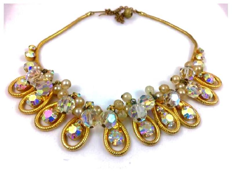 Front view of AB Chatons Only Pearl Necklace