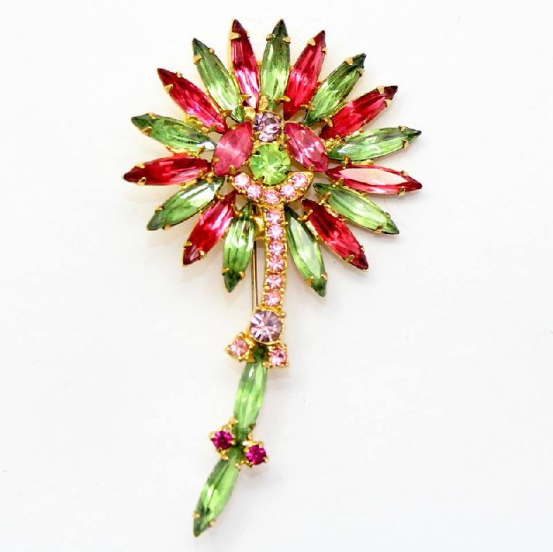Front view of Pastel Navettes Brooch
