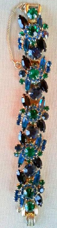 Front view of Multiple Colors Navettes Bracelet 5 Link