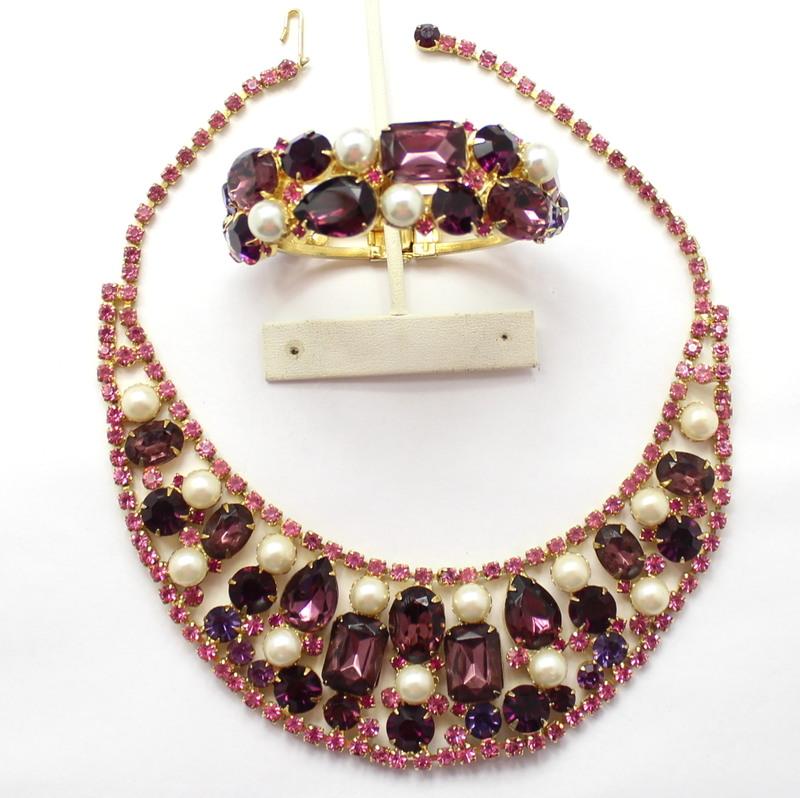 Front view of Purple (cardinal) Pear Pearl Bracelet Clamper