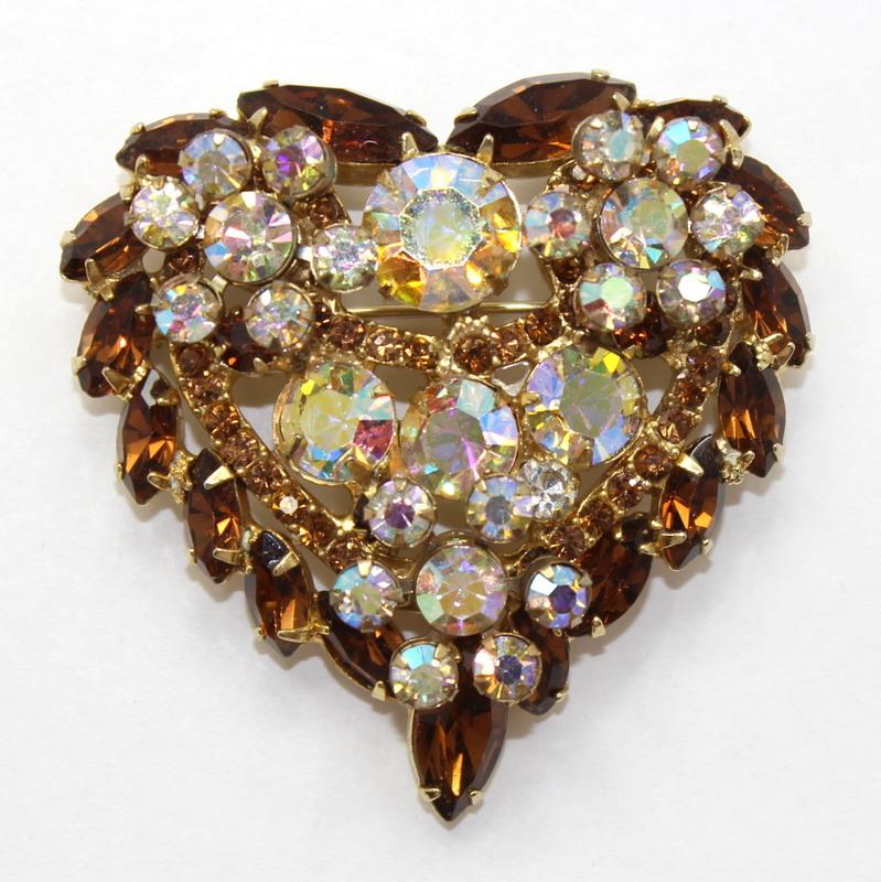 Front view of Topaz Navettes Brooch