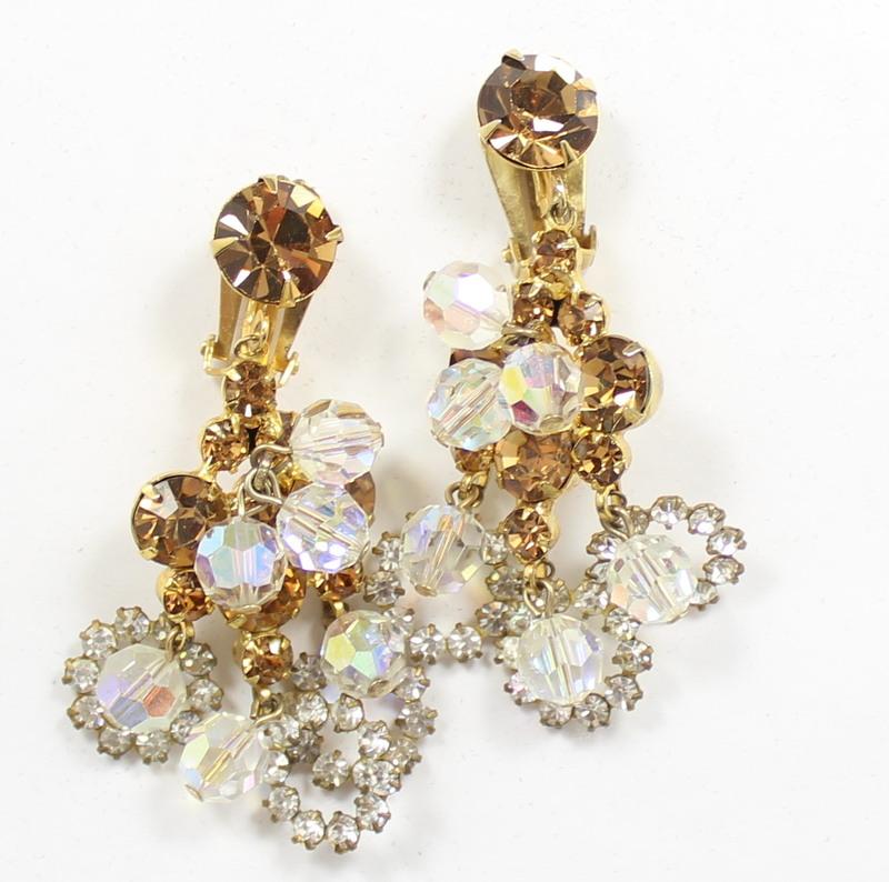 Front view of Clear Chatons Only Earrings Clip