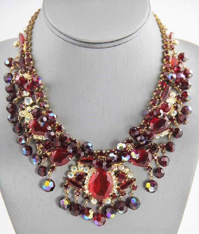 Front view of Red Pear Necklace