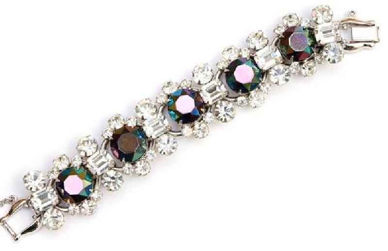 Front view of AB Chatons Only Bracelet 5 Link