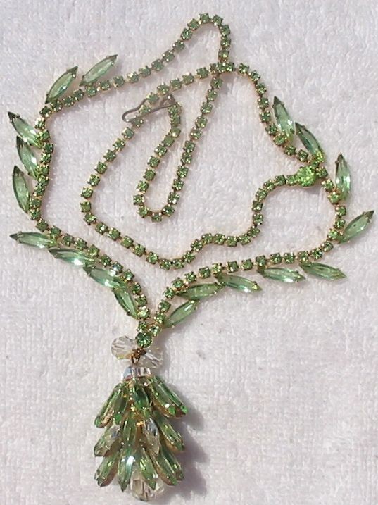 Front view of Green Navettes Necklace