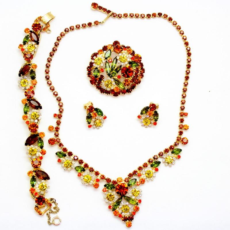 Front view of Fall Navettes Brooch