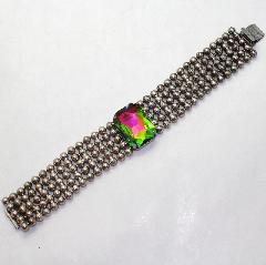 Emerald Cut Multi-Color/Shaded Bracelet Flat Push In