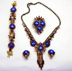 Purple (cardinal) Navettes Rivoli/Margarita Pin Pendant