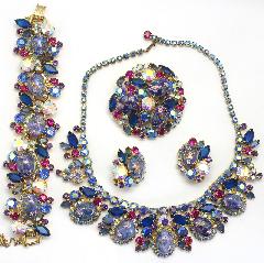 Blue Cabochons Multi-Color/Shaded Bracelet 5 Link
