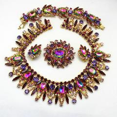 Purple (cardinal) Oval Multi-Color/Shaded Bracelet 5 Link