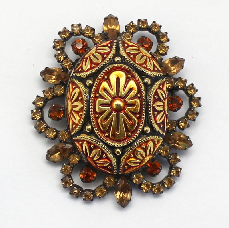 Front view of Topaz Cabochons Molded/Cut Brooch