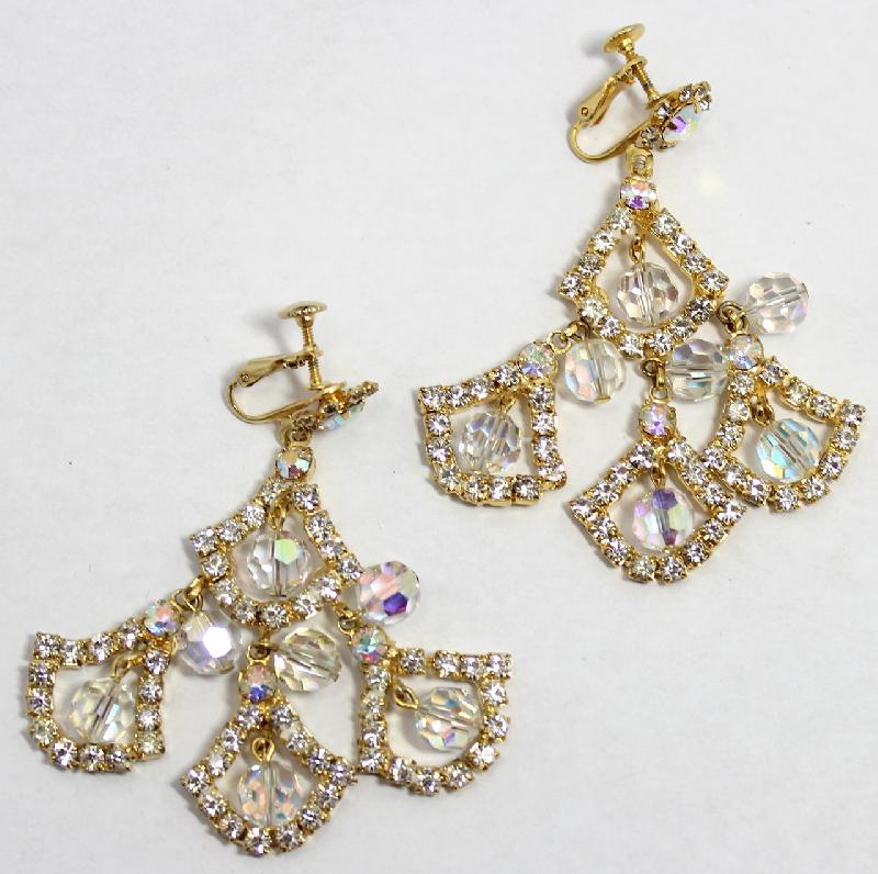 Front view of Clear Chatons Only Earrings Screw
